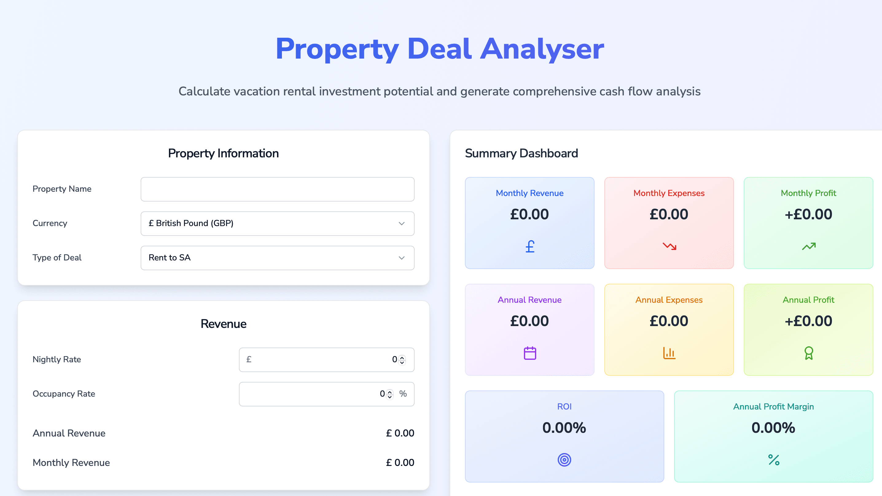 Screenshot of Deal Analyzer