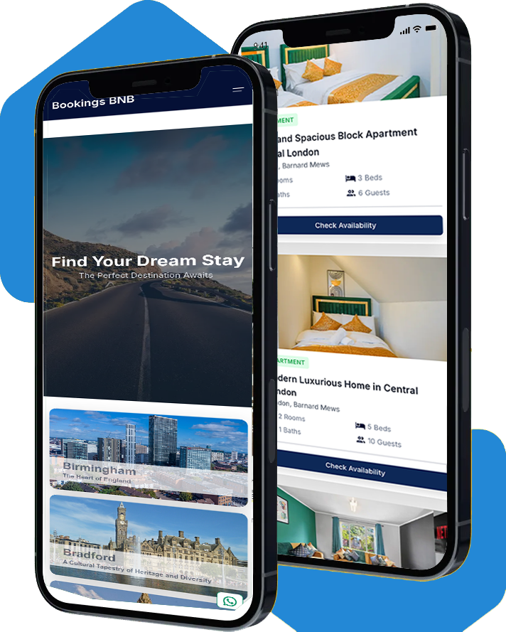 Property booking app mockup